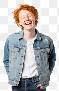 PNG Jacket laughing smiling freckle. 