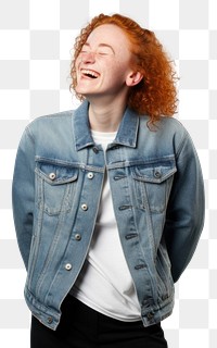 PNG Shouting laughing smiling jacket. 