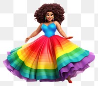 PNG Dress rainbow doll toy. 