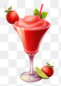 PNG Strawberry cocktail fruit drink. AI generated Image by rawpixel.
