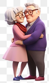 PNG Hugging smiling cartoon adult. 