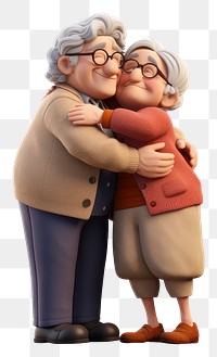 PNG Hugging smiling cartoon adult. 