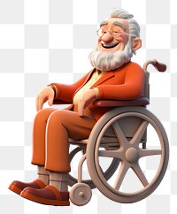 PNG Wheelchair sitting smiling cartoon. 