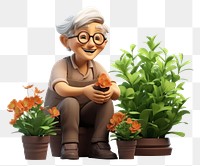 PNG Gardening cartoon smiling flower. AI generated Image by rawpixel.