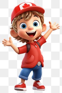 PNG Canadian kid celebrates canada day cartoon white background gesturing. AI generated Image by rawpixel.