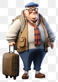 PNG Suitcase luggage glasses cartoon. 