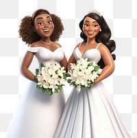 PNG Wedding flower dress cartoon. 