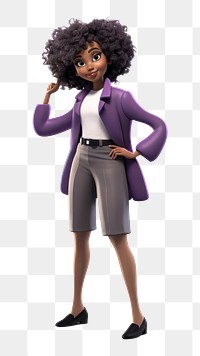 PNG Cartoon purple adult woman. 