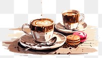 PNG Coffee saucer drink table. AI generated Image by rawpixel.