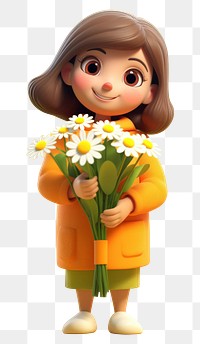 PNG Spring flowers cartoon plant doll. 