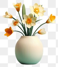 PNG Spring flowers vase daffodil plant. 