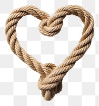 PNG Rope knot heart white background. 