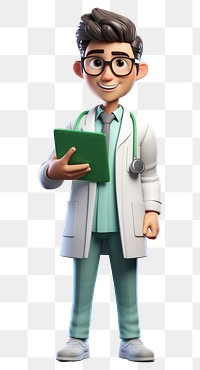 PNG Cartoon doctor green transparent background. 