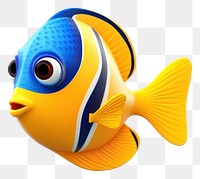 PNG Fish animal white background pomacentridae. AI generated Image by rawpixel.