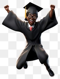PNG Graduation cartoon white background intelligence. AI generated Image by rawpixel.