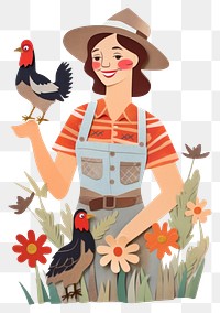 PNG Chicken smiling farmer animal. AI generated Image by rawpixel.