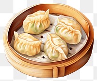 PNG Dumpling food xiaolongbao chopsticks, digital paint illustration.