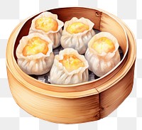 PNG Dumpling food xiaolongbao chopsticks, digital paint illustration. AI generated image