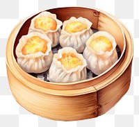 PNG Dumpling food xiaolongbao chopsticks, digital paint illustration. 