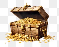 PNG Treasure chest, digital paint illustration. AI generated image