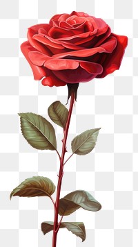 PNG Flower rose plant red. AI generated Image by rawpixel.