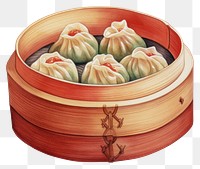 PNG Food dumpling xiaolongbao accessories, digital paint illustration.