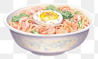 PNG Noodle egg ramen food, digital paint illustration. AI generated image
