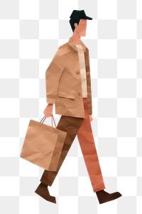 PNG Shopping handbag adult man. 