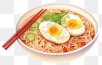 PNG Egg ramen food meal, digital paint illustration.