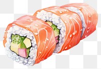 PNG Sushi food rice meal, digital paint illustration.