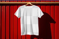 Hanging t-shirt png, transparent mockup