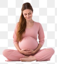 PNG Yoga meditating pregnant sitting