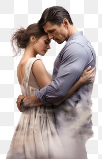 PNG Romantic hugging adult dress transparent background