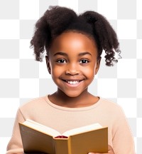 PNG Smile child portrait reading. 