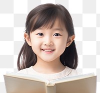 PNG Child portrait reading smile. 