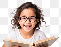 PNG Glasses smile child book. AI generated Image by rawpixel.