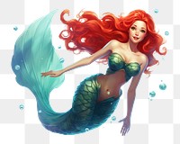 PNG Mermaid, digital paint illustration.