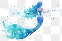 PNG Mermaid, digital paint illustration.