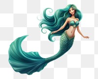 PNG Mermaid, digital paint illustration. AI generated image