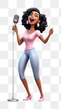 PNG Microphone cartoon adult woman. AI generated Image by rawpixel.