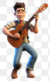 PNG Guitar musician cartoon performance. AI generated Image by rawpixel.
