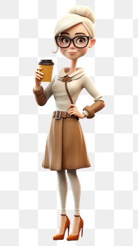 PNG Cartoon coffee adult woman. 