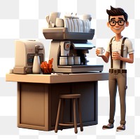 PNG Cartoon coffee desk transparent background. 