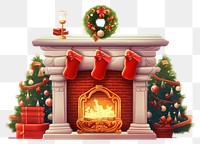PNG Fireplace christmas illuminated celebration. 