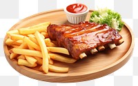 PNG Pork ketchup plate fries. AI generated Image by rawpixel.