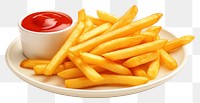 PNG Ketchup sauce plate fries. AI generated Image by rawpixel.