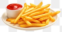 PNG Ketchup sauce plate fries. 