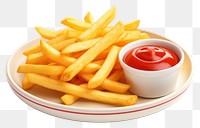 PNG Ketchup sauce plate fries. AI generated Image by rawpixel.