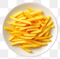PNG Plate fries food white background. AI generated Image by rawpixel.