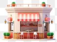 PNG Restaurant kiosk architecture dollhouse. AI generated Image by rawpixel.